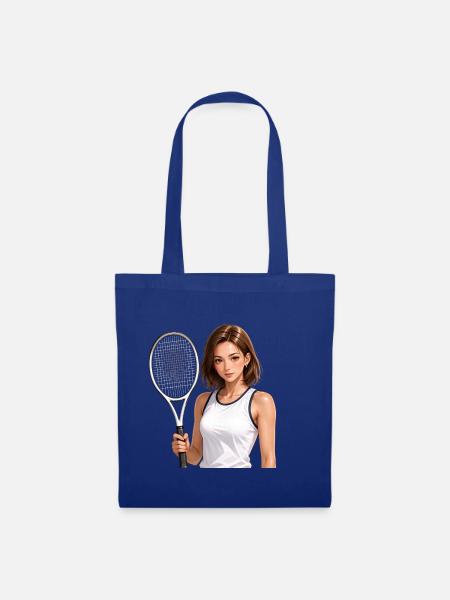 Tennis Manga Girl – Tennis-Anime - Stoffbeutel - Royalblau