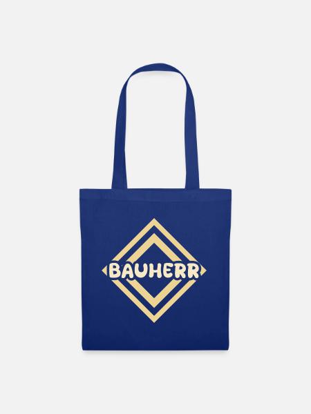 Geschenk für Bauherr - Stoffbeutel - Royalblau