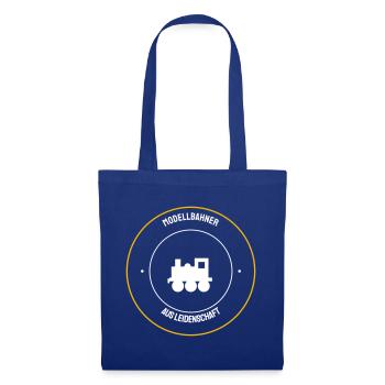 Modellbahn Modellbahner Geschenk Emblem - Stoffbeutel - Royalblau - Vorne