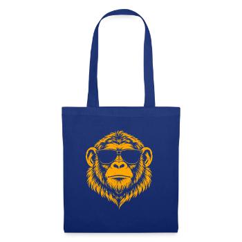 retro_orange_monkey - Stoffbeutel - Royalblau - Vorne