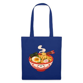 Kawaii Ramen Glücksschüssel - Stoffbeutel - Royalblau - Vorne