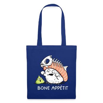 Sushi Bone Appetit – Lustiger Sushi Cartoon Humor - Stoffbeutel - Royalblau - Vorne