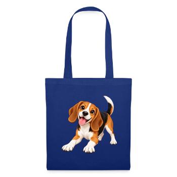 Fröhlicher Beagle Clipart - Stoffbeutel - Royalblau - Vorne