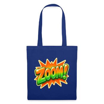 Comic Spruch Zoom Pop Art Typografie Grafik Shirt - Stoffbeutel - Royalblau - Vorne