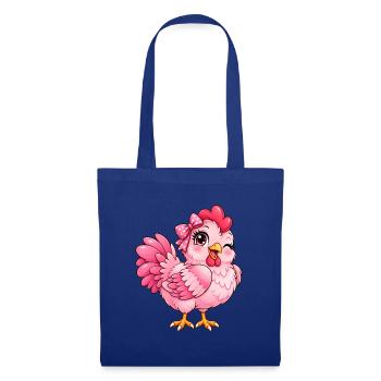 Kawaii Pink Hen - Stoffbeutel - Royalblau - Vorne