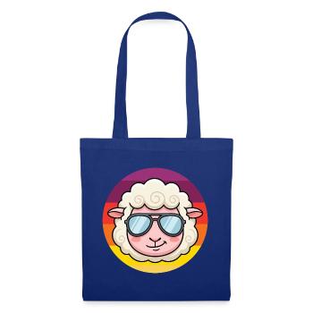 Cooles Schaf Sonnenbrille Retro Design - Stoffbeutel - Royalblau - Vorne