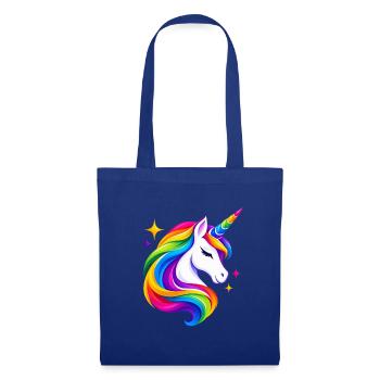 Flammendes Regenbogeneinhorn - Stoffbeutel - Royalblau - Vorne