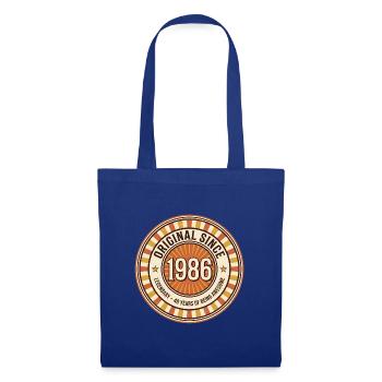 Original seit 1986 Retro-Abzeichen - Stoffbeutel - Royalblau - Vorne