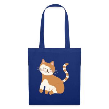 Sonnentiger Kater lächelt - Stoffbeutel - Royalblau - Vorne