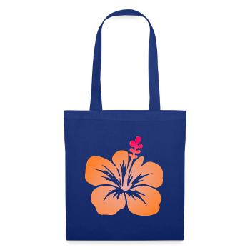 Tropische Blumen - Stoffbeutel - Royalblau - Vorne