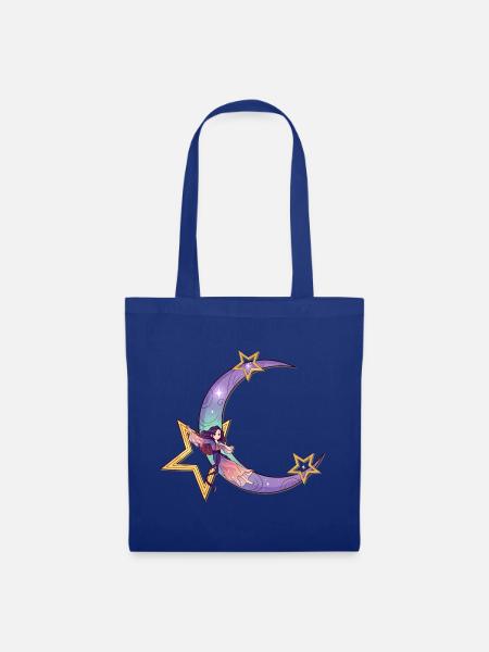 Cosmic Witch Anime Mond Pastell T-Shirt - Stoffbeutel - Royalblau