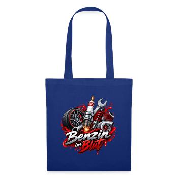 Benzin im Blut , Motorsport - Stoffbeutel - Royalblau - Vorne