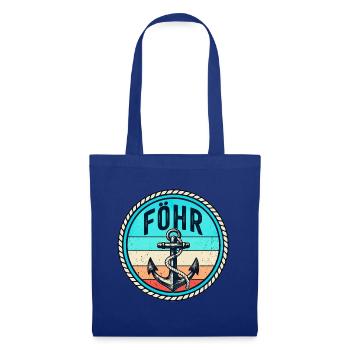 Föhr - Insel - Nordsee - Anker - Urlaub - Erholung - Stoffbeutel - Royalblau - Vorne