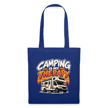 Camping Is My Therapy – Wohnmobil Camper - Stoffbeutel - Royalblau - Vorne