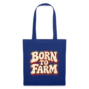 Born to Farm Retro Schrift - Stoffbeutel - Royalblau - Vorne
