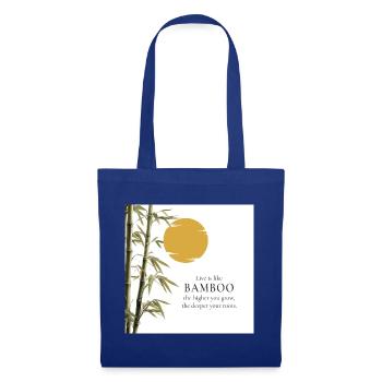 Live Is Like Bamboo – Grow Deep Bambus - Stoffbeutel - Royalblau - Vorne