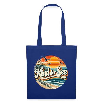 Kind der See Strand Retro - Stoffbeutel - Royalblau - Vorne