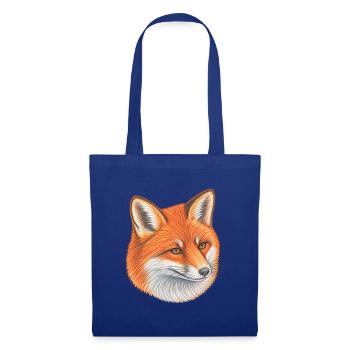 Roter Fuchs illustriert hell und warm - Stoffbeutel - Royalblau - Vorne