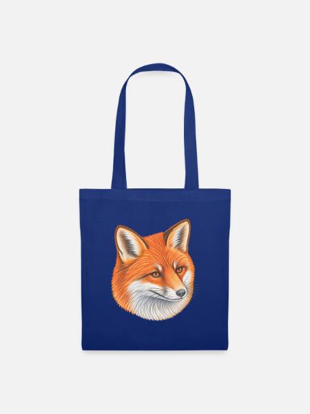 Roter Fuchs illustriert hell und warm - Stoffbeutel - Royalblau