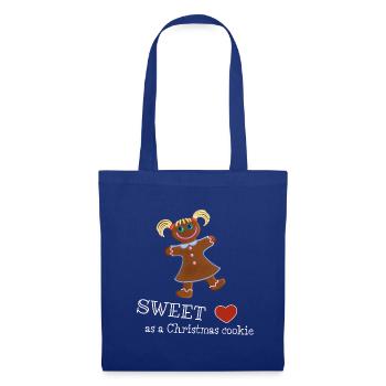 Sweet as a Christmas cookie - Lebkuchenmädchen - Stoffbeutel - Royalblau - Vorne