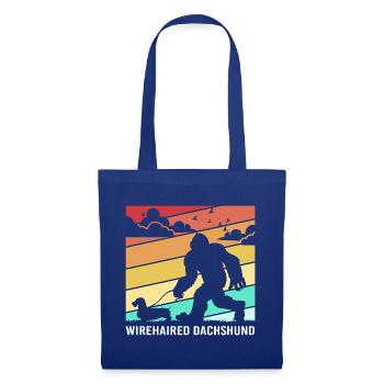 Rauhaardackel Dachshund - Stoffbeutel - Royalblau - Vorne