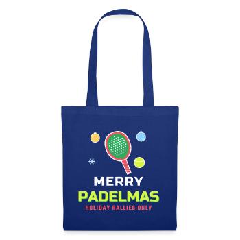 Frohe Padelmas lustige Weihnachten Padelspieler - Stoffbeutel - Royalblau - Vorne