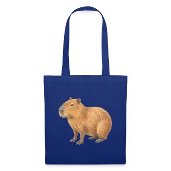 Capybara-Tierzeichnung mit Buntstiften - Stoffbeutel - Royalblau - Vorne