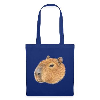 Capybara-Kopfporträt von Cabiai - Stoffbeutel - Royalblau - Vorne