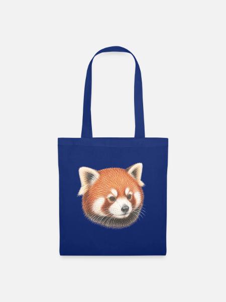 Kopfporträt des roten Pandas - Stoffbeutel - Royalblau