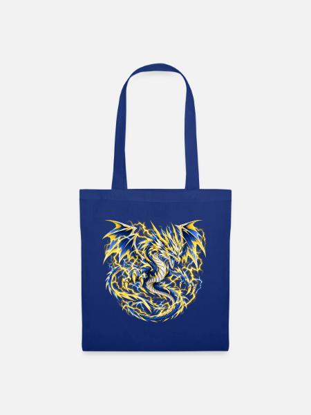 Donnerschlag-Blitzdrache - Stoffbeutel - Royalblau