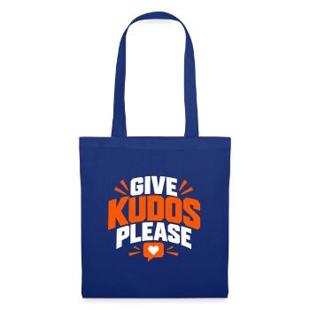 Gebt bitte Kudos-Shirt, Kudos-Laufshirt - Stoffbeutel - Royalblau - Vorne