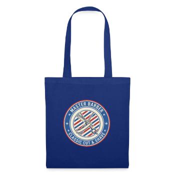 Master Barber Straight Razor Shears Badge Geschenk - Stoffbeutel - Royalblau - Vorne