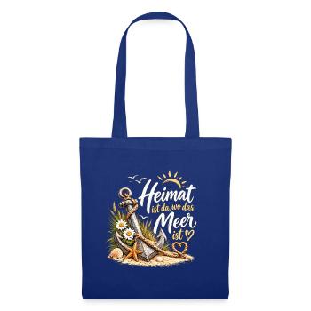 Heimat am Meer: Anker & Küste - Stoffbeutel - Royalblau - Vorne