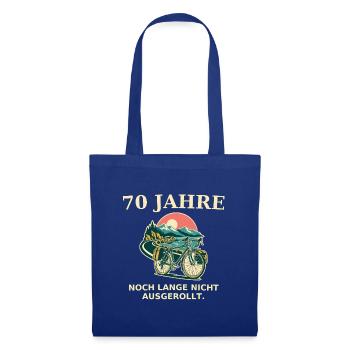70 Jahre Radfahrer Ausgerollt - Stoffbeutel - Royalblau - Vorne