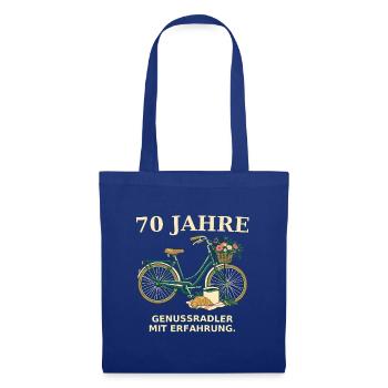70 Jahre Genussradler Fahrraddesign - Stoffbeutel - Royalblau - Vorne