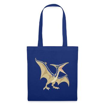 Blau gestreifter Flugsaurier im Vintage-Stil - Stoffbeutel - Royalblau - Vorne