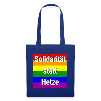 SOLIDARITÄT STATT HETZE REGENBOGEN ZUSAMMENHALT - Stoffbeutel - Royalblau - Vorne