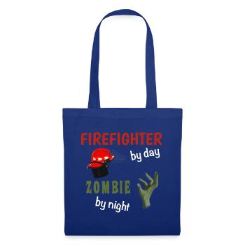 Firefighter by day Zombie by night - Zombiehand - Stoffbeutel - Royalblau - Vorne