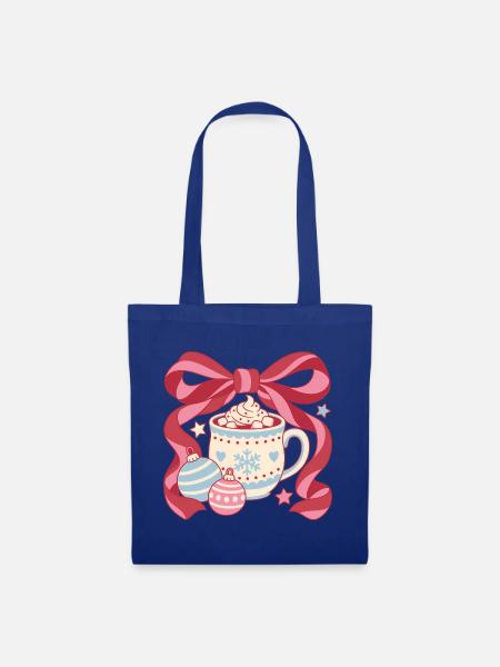Christmas Cocoa Bow - Stoffbeutel - Royalblau