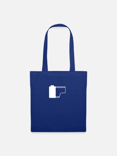 Filmrolle (leicht durchsichtig weiß) Geschenk Film - Stoffbeutel - Royalblau