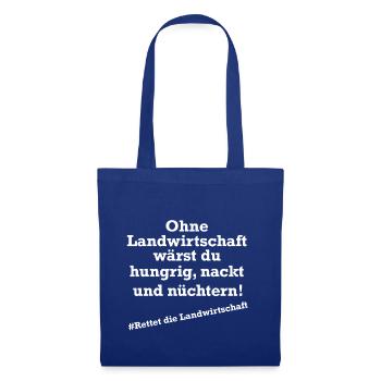 Bauerndemo Rettet die Landwirtschaft Geschenk - Stoffbeutel - Royalblau - Vorne