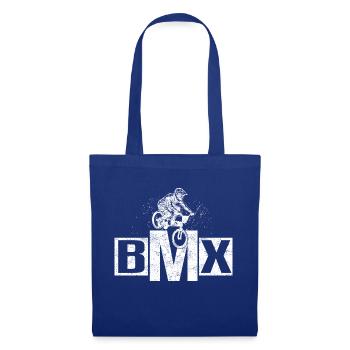 BMX cooles Retro Fan Geschenk Motiv für Junge Mädc - Stoffbeutel - Royalblau - Vorne