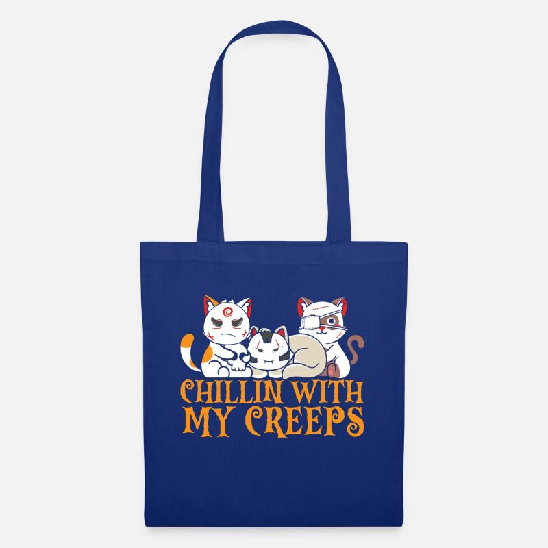 Chillin mit My Creeps Cat Horror Lustige Katze - Stoffbeutel - Royalblau
