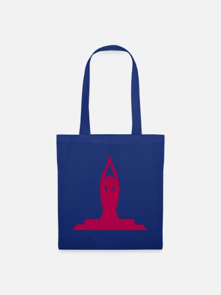 Yoga Formen Silhouetten Meditation - Stoffbeutel - Royalblau