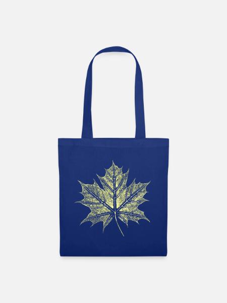 Ahornblatt / Botanik - Natur - Stoffbeutel - Royalblau