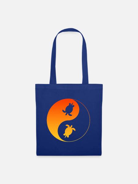 Schildkröten YinYang  - Stoffbeutel - Royalblau