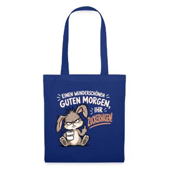 Morgenmuffel Hase - Stoffbeutel - Royalblau - Vorne