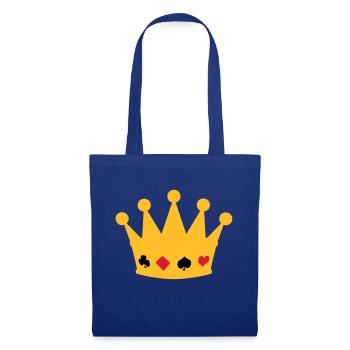 couronne poker crown - Sac en tissu - bleu royal - Devant