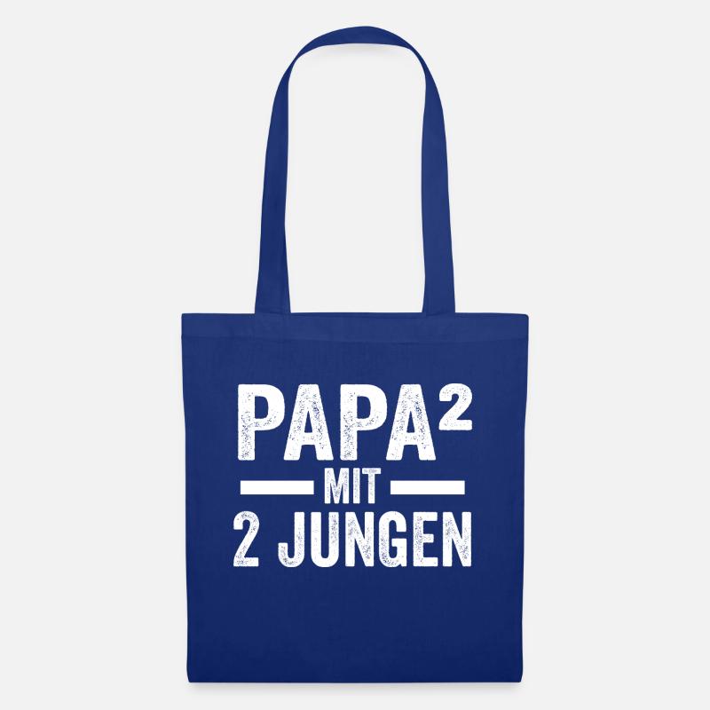 Papa 2 Söhne Papa von 2 Jungen Geschenk - Stoffbeutel - Royalblau