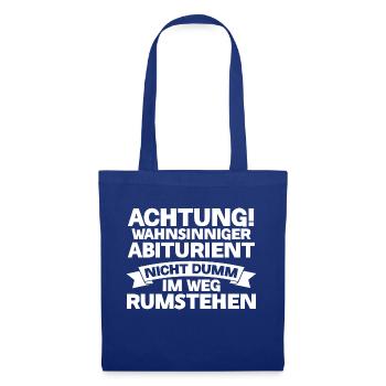 Abiturient Abifeier Abi Abitur - Stoffbeutel - Royalblau - Vorne
